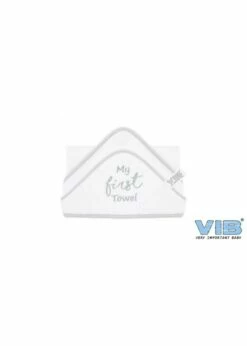 Baby Badcape My Firts Towel Wit / Zilver | Feestkleding Breda