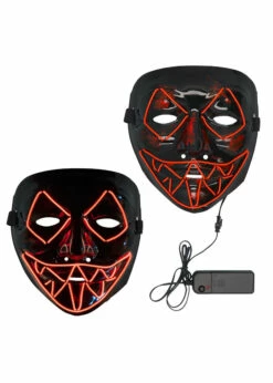 Masker Led Killer Smile Rood/blauwe Ledverlichting| Feestkleding Breda