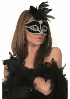 Masker Venetië Fluweel Zilver