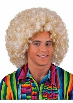 Pruik Maxi Afro Wit/goud | Feestkleding Breda