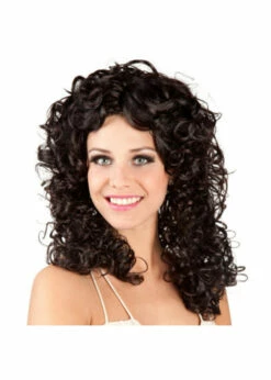 Pruik Norah Bruin/zwart | Feestkleding Breda