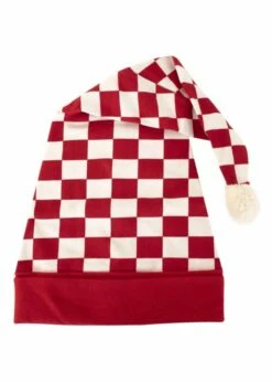 Slaapmuts Rood/wit Geblokt|Feestkleding Breda